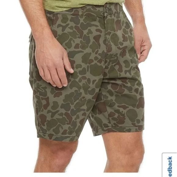 Mutual Weave Men's Green Camo Chino Board Shorts - Picture 2 of 8